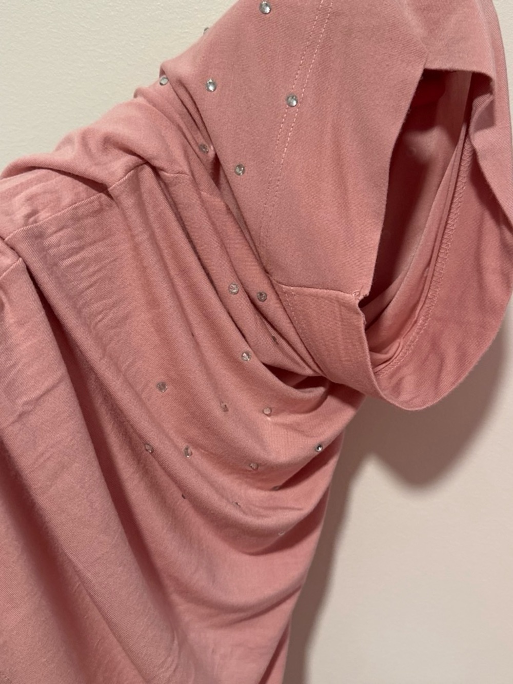 Women’s pink rhinestone jersey one piece hijab